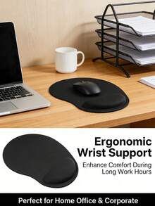 2pcs Ergonomic Mouse Pad With Wrist Rest - Comfortable Gel Mousepad With Non-Slip PU Base, Mouse Pad With Wrist Support For Desk, Laptop, Computer & Gaming, Mouse Pads & Wrist Rests - Multicolor - View 4