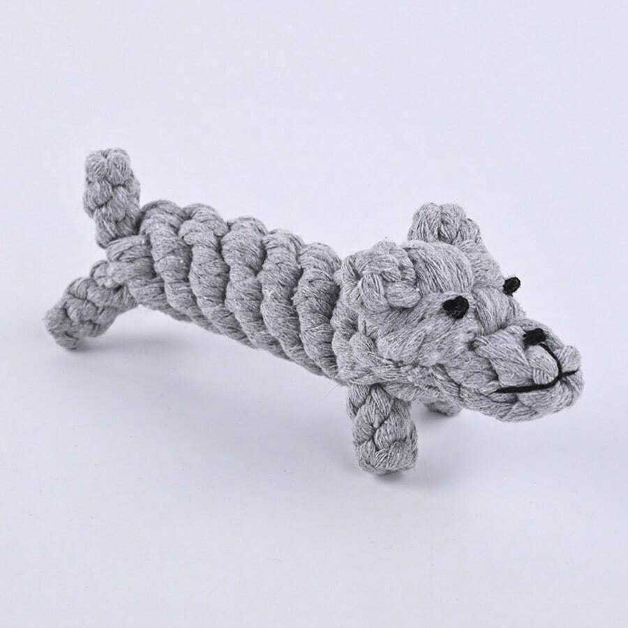 Nhà sản xuất bán sỉ đồ chơi cho thú cưng, bao gồm đồ chơi gặm cho chó con mô phỏng động vật được đan bằng dây cotton và đồ chơi thắt nút cho chó. - Bạc - Xem 1