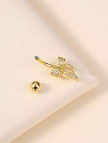 1件装女士肚脐环 时尚肚脐环 蝴蝶结肚脐环 性感肚脐环 女士日常佩戴 - 金黃色 - 查看 3