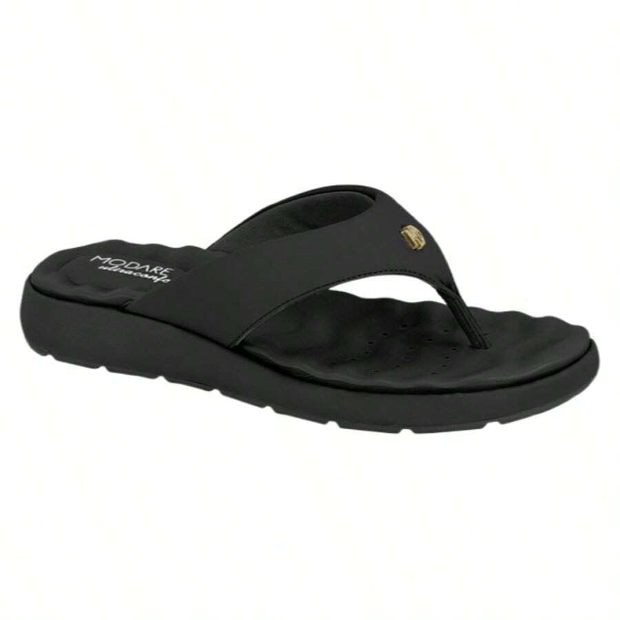 Modare Women's Orthopedic Nubuck Flip-Flop, Ultra Comfort, Soft Heel Spur Sandal, Original 7222.101 - 黑色 - 查看 1