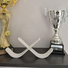 2 件套模块化冰球杆架，可容纳 3 根冰球杆，创意冰球杆展示架 - 白色 - 查看 4