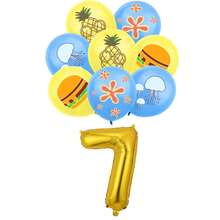 9pcs Hamburger, Jellyfish, Seaweed Shaped Number Balloons Set, Birthday Party Decoration, Wall Backdrop - Set - View 28