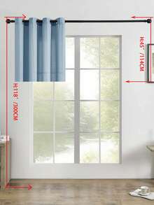 1片装薄纱窗帘，带孔眼，透光窗帘，半透明窗帘，家用/办公用窗帘，纯色现代简约涤纶薄纱窗帘，透光，适用于卧室/客厅/阳台，防紫外线 - 藍色 - 查看 39