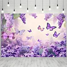 One 2d Plane, Elegant Purple Theme Birthday Banner, Polyester Material And Multifunctional Decorative Background-Suitable For Family And Outdoor Activities In The Garden Studio, With Various Sizes And Scenes To Choose From. - 17 - View 5