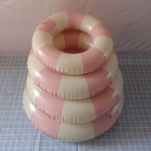 1 chiếc phao bơi bơm hơi sọc 90#, thiết kế treo dưới cánh tay, kiểu viền lượn sóng, thích hợp cho bãi biển tại nhà, tiệc bể bơi, phao bơi có thể xếp chồng lên nhau. - hỗn hợp - Xem 4