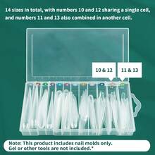 Halloween Short Cat Claw Curved Stiletto Nail Dual Forms For Poly Gel Extension Of 3D Eagle Hawk Curve Sculptural Acrylic Nails, Reusable Full Cover Molds Nail Art Design - 彩色 - 查看 6