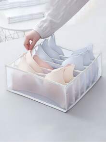 Organizador de cajón 3 en 1, bandeja divisora de almacenamiento de sostenes y ropa interior, organizador de compartimentos para calcetines para el armario - Ver 12
