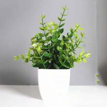 Artificial Plant Potted, Simulated Green Plant, Indoor Outdoor Decor, Plastic Bonsai, Home Decoration - Multicolor - View 12