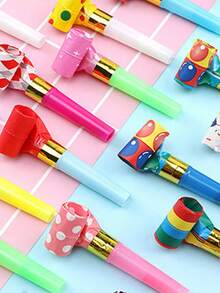 20/30pcs Colorful Party Whistles - Vibrant Dragon Shaped Blowout Suitable For Birthday, Graduation Ceremony And Celebration Events, Plastic Material, No Feathers, Great For Sports And General Party Decoration, Party Supplies | Vibrant Party Decor | Plastic Whistles - Multiple Styles - View 4