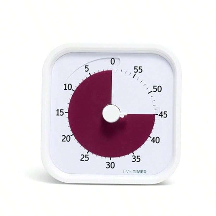 Time Timer Home MOD - 60 Minute Visual Timer Home Edition - For Homeschool Supplies Study Tool Timer for Desk Office Desk and Meetings with Silent Operation Cotton Ball White - Bola de algodn blanco - Ver 1