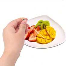 100pcs/Pack Disposable Black & White Football Shaped Cocktail, Sushi, Fruit Picks, Cocktail Bamboo Skewers, Themed Party, Wedding, Cake, Dessert Toothpicks - A - View 5