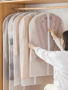 5pcs/1PC Set Of Clothes Dust Covers Hanging Pockets For Clothes, Long Style Down Jacket Suit Home Transparent Coat Bag - Multicolor - View 1