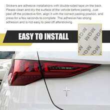 2 PCS 3D Cross Stickers 2.5*1.8 Silver Alloy Car Metal Jesus Christ Cross Emblem Decals Self Adhesive Auto Decor For Trunk Rear Fender Side Fender - Silver - View 5