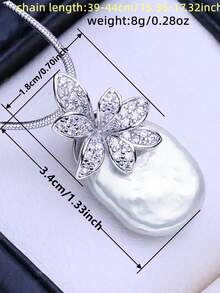 1件优雅立方氧化锆项链吊坠，女士情人节礼物，婚礼首饰 - 1# - 查看 4