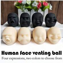 Soft, Fun And Exayggerated Face Squeezing Soft Toy With,Realistic And Surprising Shape It Can Be Freely Squeezed And Stretched,And Has A Slowly Rebounding Texture. For Anxiety Relief,Birthday,Christmas,Easter, Office, And Easter Egg Fillings(Random Packaging Bag) - Multicolor - View 3