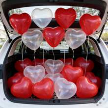 20/40pcs 10-Inch Red & Clear Heart Shaped Latex Balloons Party Set, Suitable For Weddings, Valentine's Day, Theme Parties, Anniversaries, Holidays, Birthdays, Dances And Other Indoor/Outdoor Occasions. Party Supplies, Decorations, Photo Backdrops, Outdoor Scenes - View 3