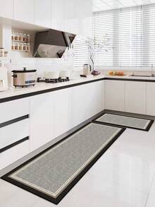 1pc Soft Rubber Water-Absorbing Kitchen Mat, 3.5mm Thick Absorbent Rug Carpet, Suitable For Nordic Minimalist, Modern Simplistic Styles - Multicolor - View 1