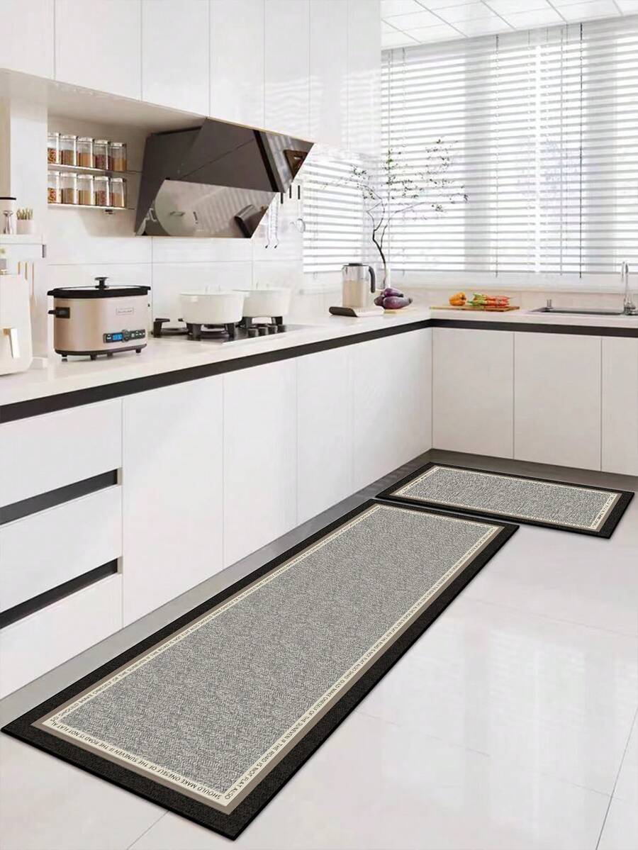 1pc Soft Rubber Water-Absorbing Kitchen Mat, 3.5mm Thick Absorbent Rug Carpet, Suitable For Nordic Minimalist, Modern Simplistic Styles - Multicolor - View 1