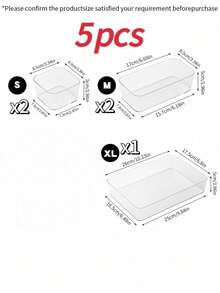 9/7/5/4/1 套装透明亚克力化妆品收纳盒，带抽屉分隔板，桌面办公文具收纳盒，家用书桌抽屉收纳盒 - 彩色 - 查看 16