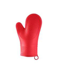 1只厨房硅胶耐热手套，高温烘焙烤箱手套，加厚蜂窝微波炉手套 - 灰色 - 查看 8