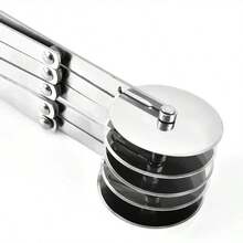3/5/7 Wheel Pizza Cutter Dough Divider Knife, Flexible Pizza Baking Scraper Stainless Steel Baking Tool - Silver - View 5