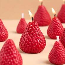 A Set Of 4-Pcs Pink Fruit Shaped Silicone Digital Dropper Molds Suitable For Handmade Clay Soft Pottery Molds, 3D Strawberry Shaped, Orange Shaped, Raspberry Shaped, And Blueberry Shaped, Wax Melt Block Silicone Molds, Non Food Contact - Pink - 4pcs - View 5