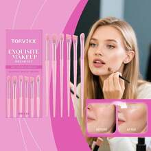 TORVIKX Delicate Makeup Brush Set, Suitable For Daily Makeup, Can Be Given As A Gift To Girlfriend - Pink - View 1
