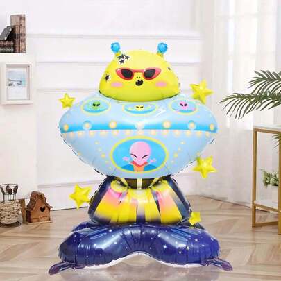 1/2 quả bóng bay UFO bằng giấy bạc, chủ đề không gian và vũ trụ, thích hợp trang trí tiệc sinh nhật, kỷ niệm, tiệc tùng sáng tạo.