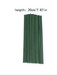 10/30/50支装可弯曲人造花茎，绿色花艺铁丝杆，适用于DIY插花、婚礼花束、家居装饰、母亲节礼物 - 綠色 - 查看 13