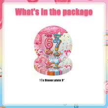 10/20/40pcs 6-7 Years Old Birthday Decorations, Including 7-Inch And 9-Inch Dessert Paper Plates With "6 To 7" Printed Donut Pattern In Pink And Blue, Suitable For 7th Birthday, Game Parties And Celebration - View 5