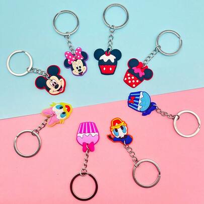 Disney 5 adornos de ratón lindos aleatorios, llavero colgante, regalo del Día de San Valentín, accesorios de pareja, accesorios para mochila de viaje