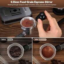 51mm/58mm Espresso Accessories Set, Includes Dual-Head Tamper, WDT Tool And Dosing Cup Funnel, Suitable For Espresso Machines And Pour Over - Black - View 3