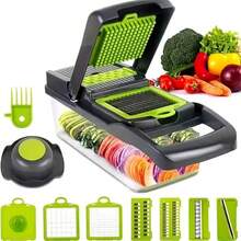 This 16-Piece Vegetable Cutting Tool Set Features Multiple Functions For Dicing, Shredding, And Slicing. It Includes A Drain Basket And Storage Box, A Cut-Resistant Design, And Is Suitable For Various Fruits And Vegetables, Maximizing Kitchen Efficiency.Mother's Day,Mom,Mother's Day Gift,Flower,Jewelry,Mother's Day Decorations,Mother's Day Party Supplies,Women,Pink,Gift Set - 綠色16顆 - 查看 8