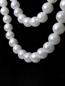 Simulazione di grande pendente di perla per decorazione di sfondo di parete di celebrazione di matrimonio con fili di perline fai-da-te, pezzo di visualizzazione sfera bianca appeso come decorazione - Grande ciondolo di perle - Visualizzare 4