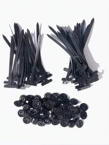 Bộ 50/100 chiếc khóa buộc cáp đa năng, dây buộc cáp nylon tự khóa chịu lực cao với đầu khóa kéo bằng nhựa màu đen, khóa cài dày dặn, độ bền cao, chống tia UV với cơ chế khóa không cần dụng cụ, dụng cụ sắp xếp đa chức năng, bền và linh hoạt, thích hợp cho sửa chữa ô tô, xe máy, nhà cửa, văn phòng và sử dụng ngoài trời, buộc chặt an toàn. - Dây buộc cáp - Xem 3