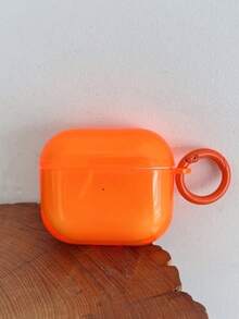 Minimalist Neon Orange Earphone Case - Orange - View 3