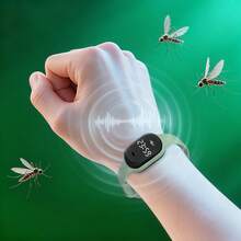1pc New Anti-Mosquito Watch, Men's Anti-Mosquito Wristwatch, Physical Mosquito Repellent, Ultrasonic Mosquito Repellent Watch, Anti-Static Design, Office Mosquito Repellent, Travel Mosquito Repellent Device, Sports Anti-Mosquito Bracelet, Outdoor Fishing Mosquito Repellent, Ladies Elegant , Indoor Yoga Silent Mosquito Repellent, Garden Anti-Mosquito Bites, Exquisite Gift, Adjustable Strap, Unisex - Green - View 2