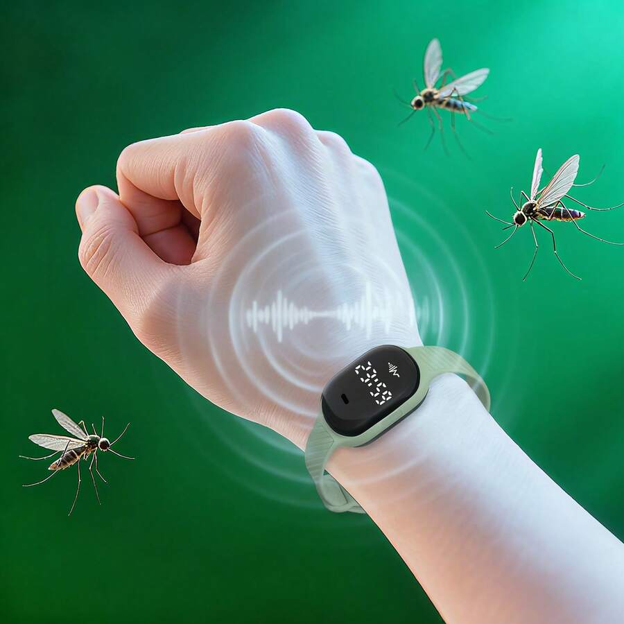 1pc New Anti-Mosquito Watch, Men's Anti-Mosquito Wristwatch, Physical Mosquito Repellent, Ultrasonic Mosquito Repellent Watch, Anti-Static Design, Office Mosquito Repellent, Travel Mosquito Repellent Device, Sports Anti-Mosquito Bracelet, Outdoor Fishing Mosquito Repellent, Ladies Elegant , Indoor Yoga Silent Mosquito Repellent, Garden Anti-Mosquito Bites, Exquisite Gift, Adjustable Strap, Unisex