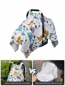 1pc Baby Stroller Sunshade Cover, Cartoon Pattern Breathable Dustproof Windproof Stroller Canopy - Breathable - View 6