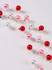 10个/套 白色、粉色、红色珍珠新娘婚礼优雅可爱欧美风发夹，女孩发饰 - 彩色 - 查看 4