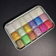 36 Colors Laser Holographic Solid Watercolor Paints, Sparkling Rhinestone Dye For Painting, Nail Art, Tie-Dye, Pearlescent - Sets - View 13