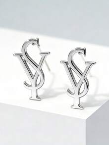 1 Pair Asymmetrical Geometric Earrings For Women - Silver - View 4