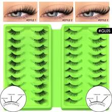 20对自然半片猫眼透明带假睫毛，蓬松轻盈3D仿貂毛假睫毛套装，柔软条状假睫毛 - 适合角色扮演假睫毛、睫毛、仿真睫毛 - 黑色 - 查看 15