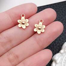 50个多色9x12mm合金花朵吊坠，适用于DIY项链、手链、钥匙扣等饰品配件 - 均碼 - 查看 16