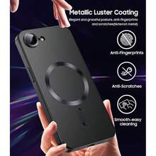 Ốp lưng điện thoại sạc không dây từ tính có bảo vệ camera cho iPhone 17 Pro Max, 16, 15, 14, 13, 12, 11 Pro Plus, 17e - màu đen - Xem 4