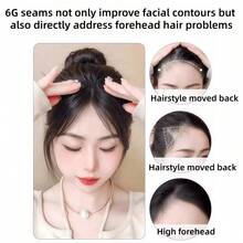 1 件装女士夹式刘海，优雅直发合成纤维夹式接发，高温丝直发片，蓬松侧刘海 - 自然逼真，高温丝材质，易于佩戴，时尚日常发饰，时尚发饰 | 自然外观 | 简约设计，发夹，发卡，发卡 - 彩色 - 查看 3