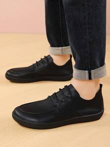 2026 Nuevos mocasines casuales para hombres con punta ancha, transpirables y cómodos, adecuados para pies anchos, tallas grandes - Negro - Ver 6
