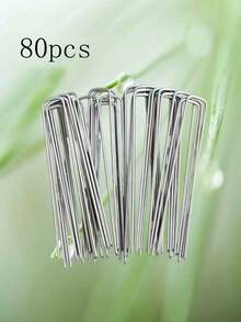 80pcs Heavy Duty U-Shaped Garden Nails, Metal Garden Pegs, Suitable For Securing Garden Fabrics, Fences And Lawns, Heavy Duty Yard Nails For Controlling Fabrics And Lawn Decor - U-shaped Ground Stakes - View 10
