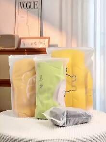 1pc/5pcs/10pcs Transparent PE Self-Sealing Bags With Ventilation Holes, Reusable Plastic Storage Bags Suitable For Clothes, Socks, Underwear, Cosmetics, Travel, Home Organization, Retail Display, Transportation, Wardrobe, Luggage, Bedroom, Bathroom, Office, Kitchen, Moving Storage, Gift Packaging And Daily Use - White - View 9