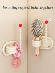 1 chiếc giá treo tóc và lược trong phòng tắm, móc treo lược gắn tường, giá đựng dây buộc tóc, kẹp tóc, bông tắm. - Nhiều màu - Xem 6